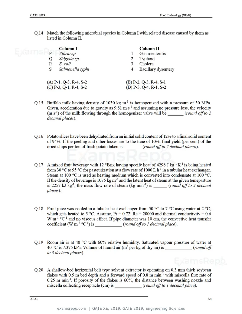 GATE XE 2019 question paper, GATE 2019, Engineering Sciences, page 34 of 48