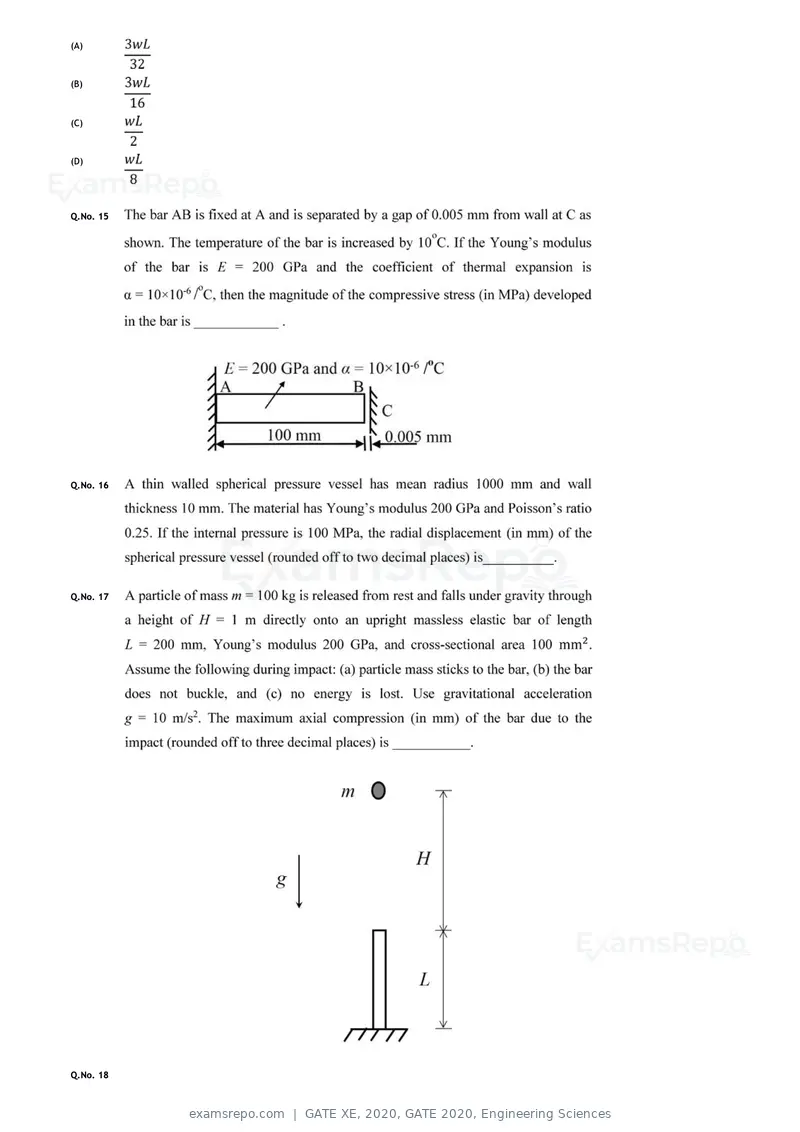 GATE XE 2020 question paper, GATE 2020, Engineering Sciences, page 24 of 45