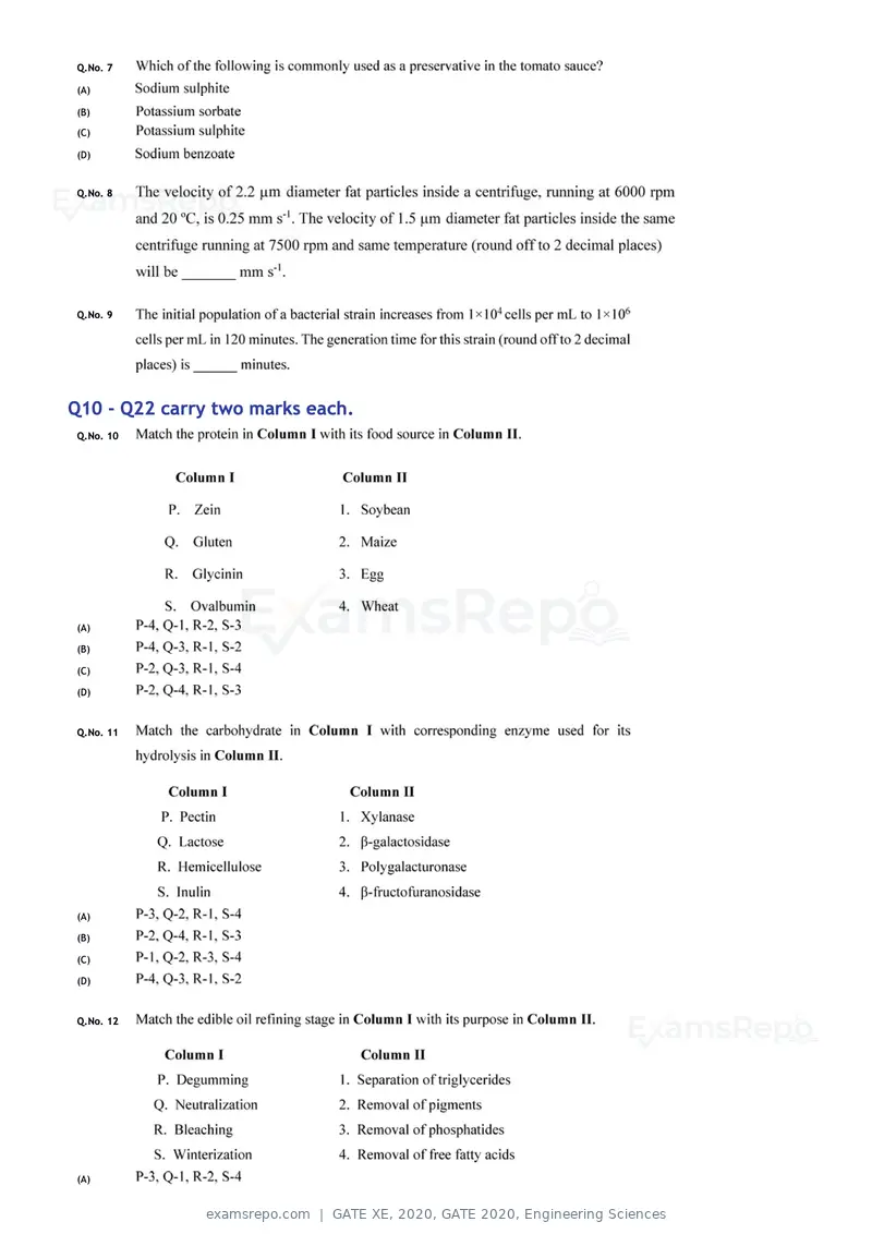 GATE XE 2020 question paper, GATE 2020, Engineering Sciences, page 35 of 45
