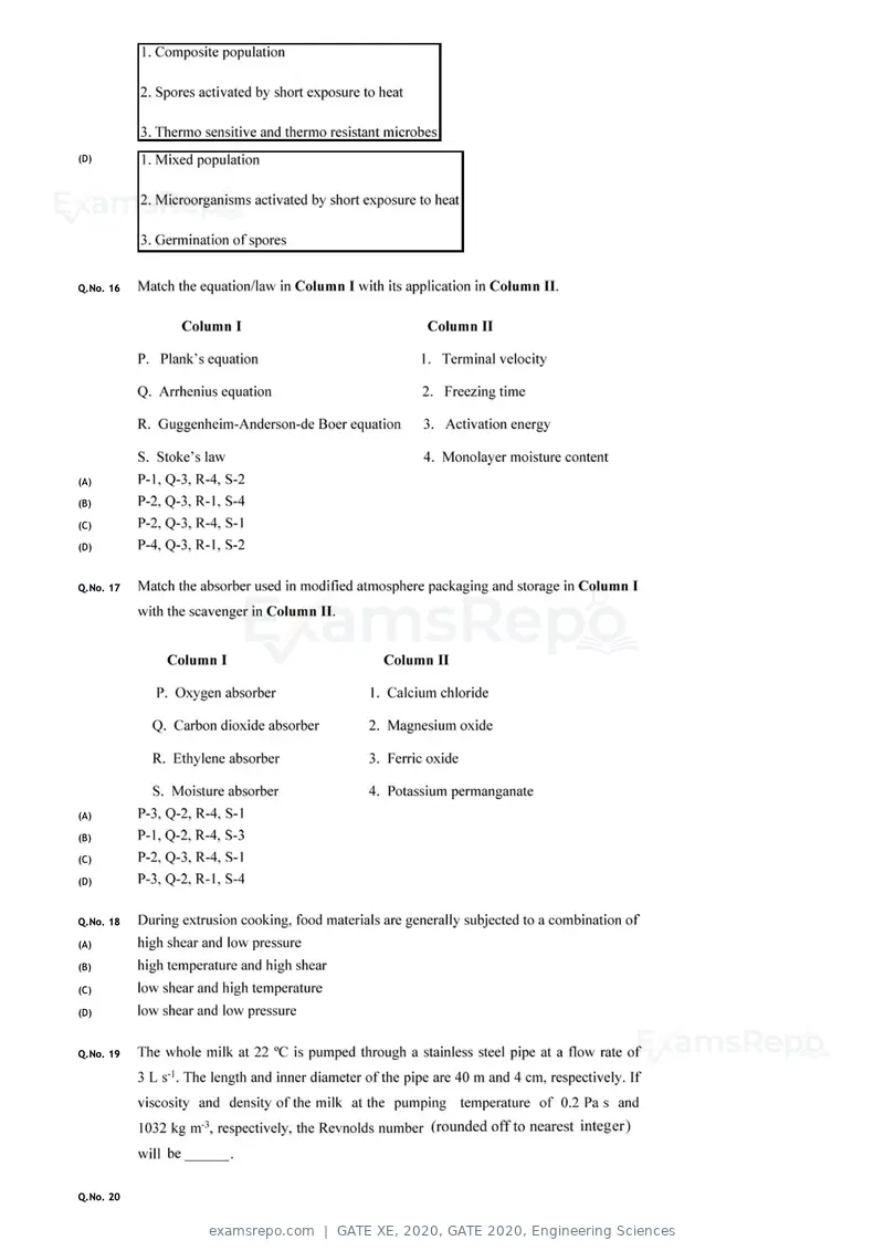 GATE XE 2020 question paper, GATE 2020, Engineering Sciences, page 37 of 45