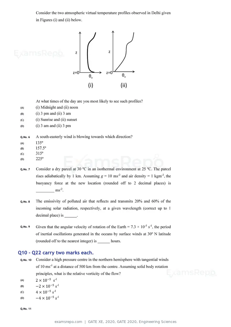 GATE XE 2020 question paper, GATE 2020, Engineering Sciences, page 39 of 45