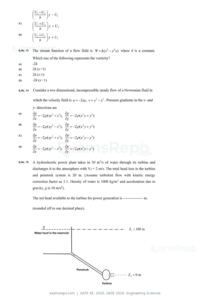 GATE XE 2020 question paper, GATE 2020, Engineering Sciences, page 9 of 45