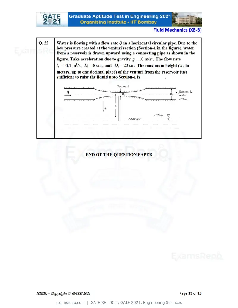 GATE XE 2021 question paper, GATE 2021, Engineering Sciences, page 25 of 93