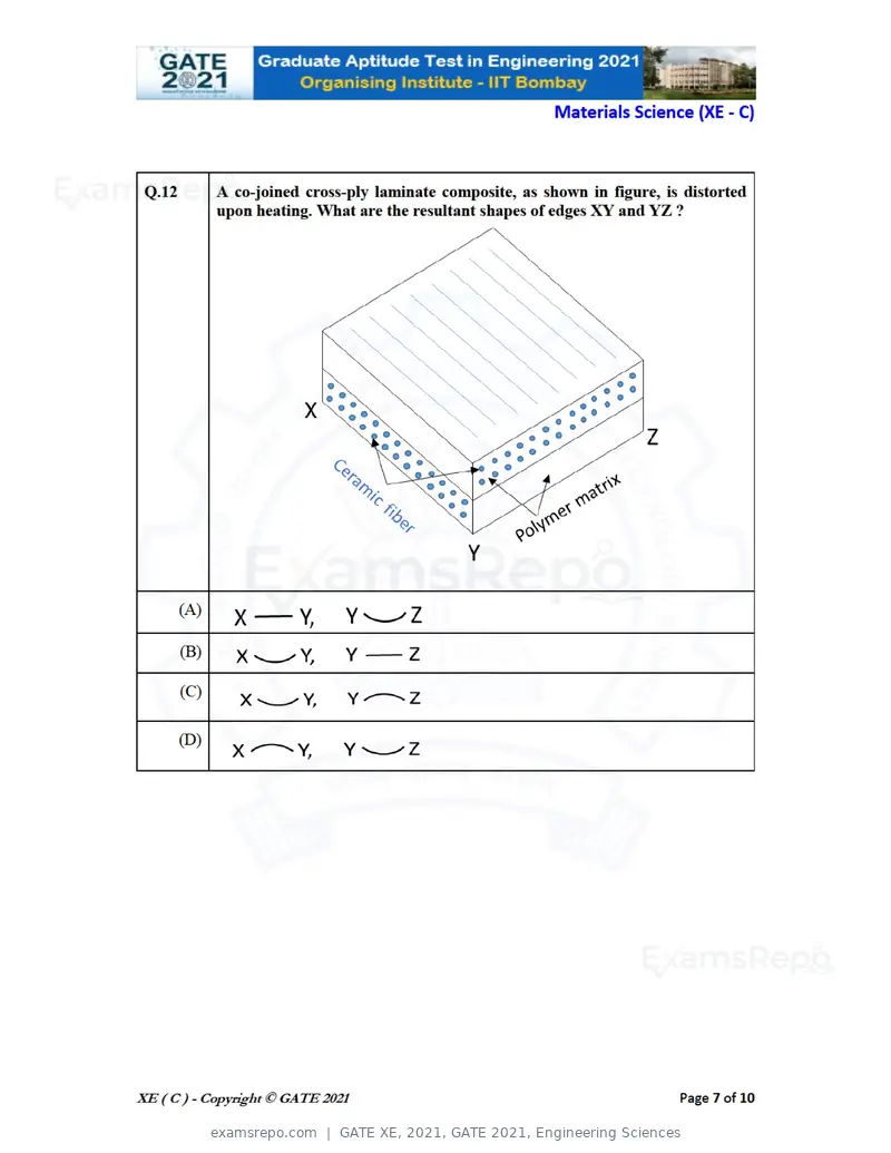 GATE XE 2021 question paper, GATE 2021, Engineering Sciences, page 33 of 93