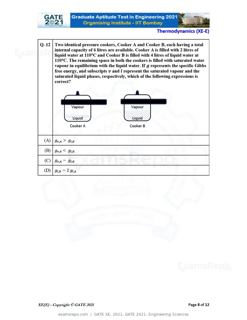 GATE XE 2021 question paper, GATE 2021, Engineering Sciences, page 59 of 93