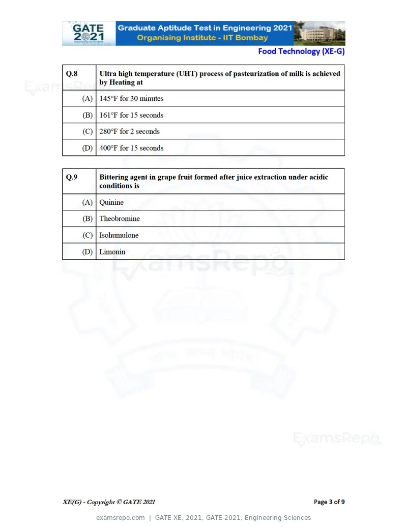 GATE XE 2021 question paper, GATE 2021, Engineering Sciences, page 75 of 93