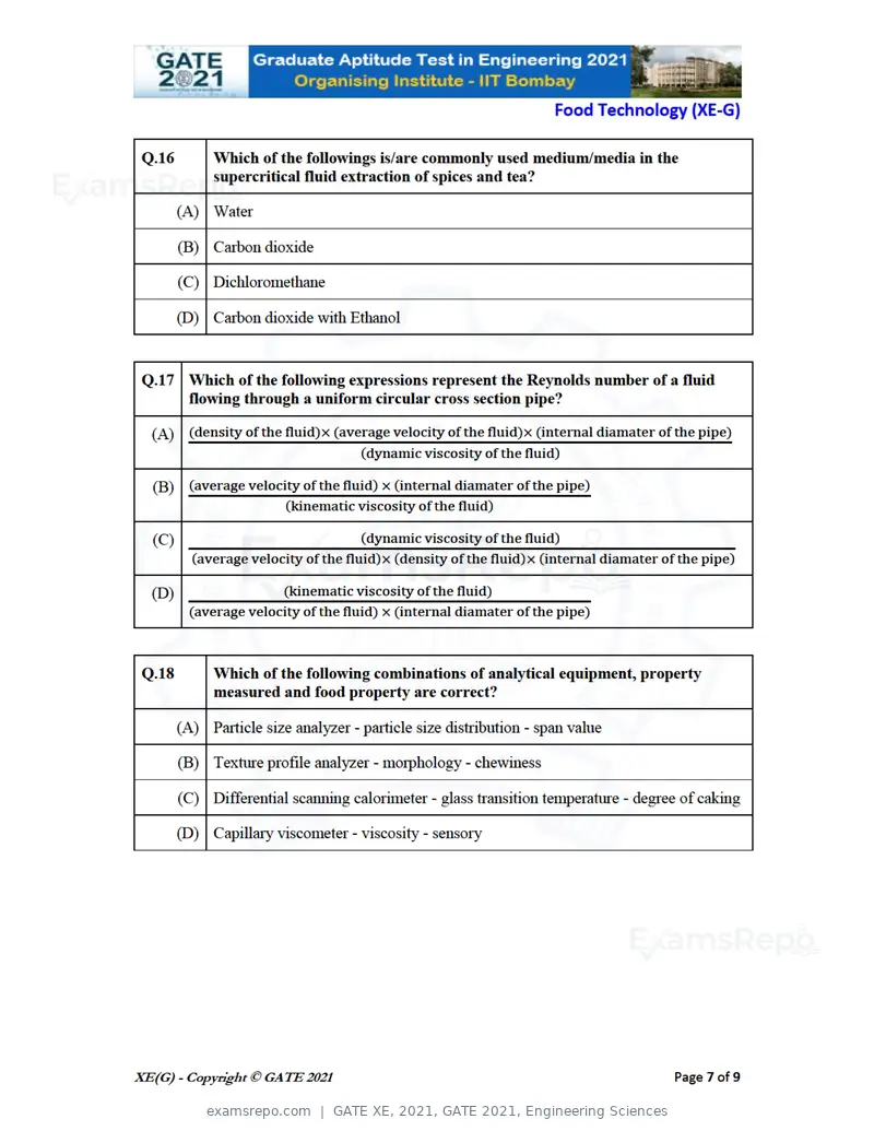 GATE XE 2021 question paper, GATE 2021, Engineering Sciences, page 79 of 93