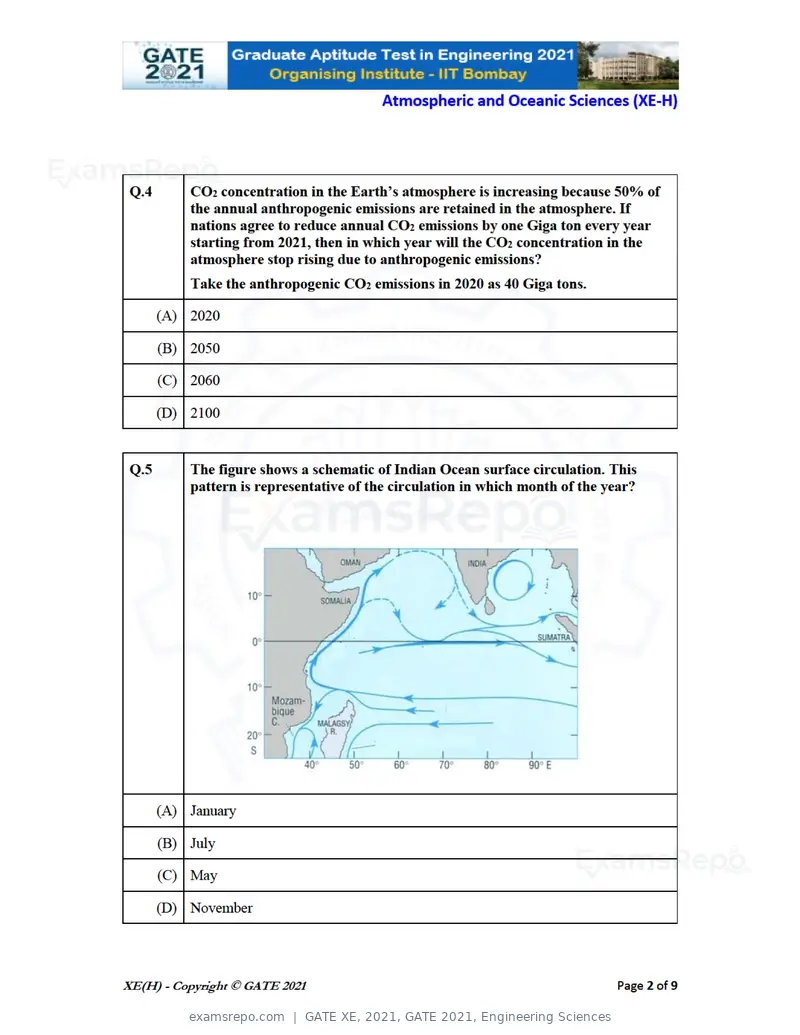 GATE XE 2021 question paper, GATE 2021, Engineering Sciences, page 84 of 93