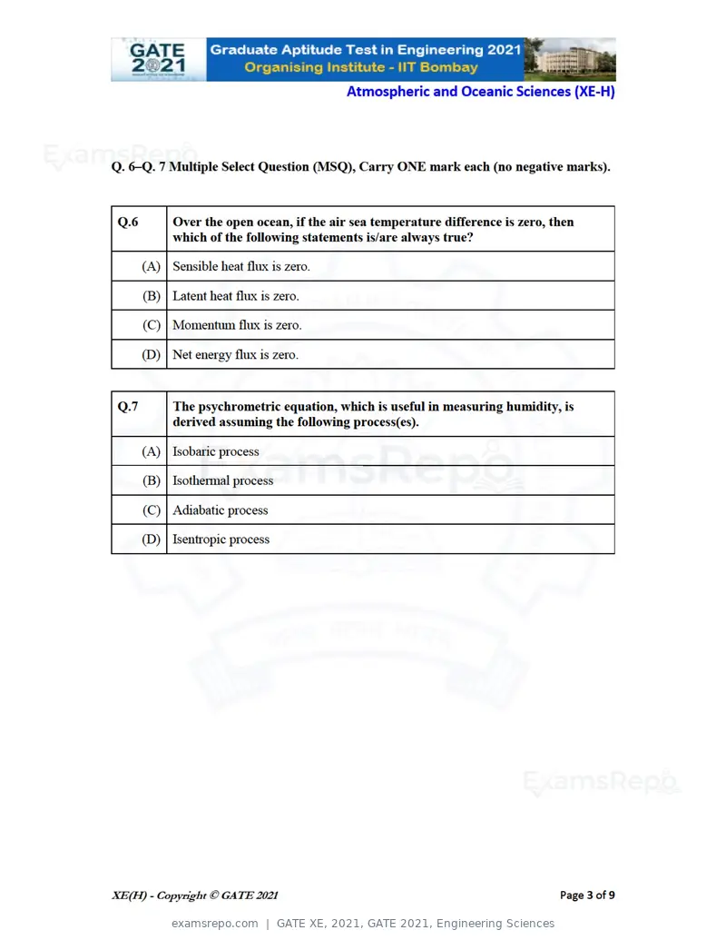 GATE XE 2021 question paper, GATE 2021, Engineering Sciences, page 85 of 93