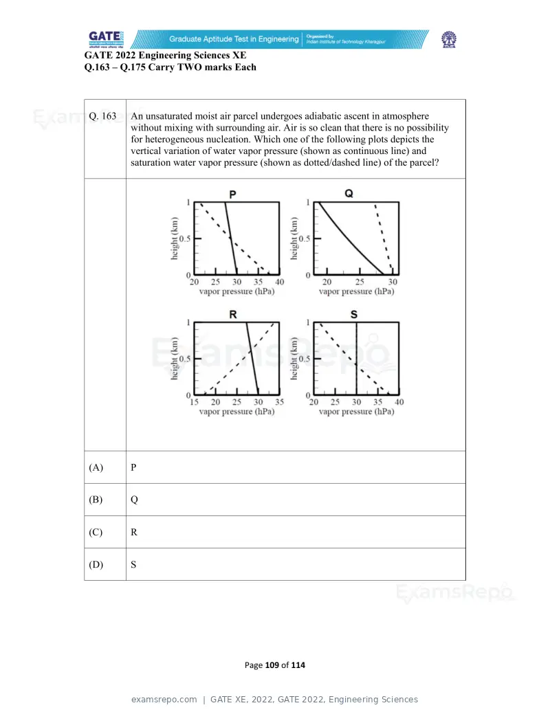 GATE XE 2022 question paper, GATE 2022, Engineering Sciences, page 109 of 118