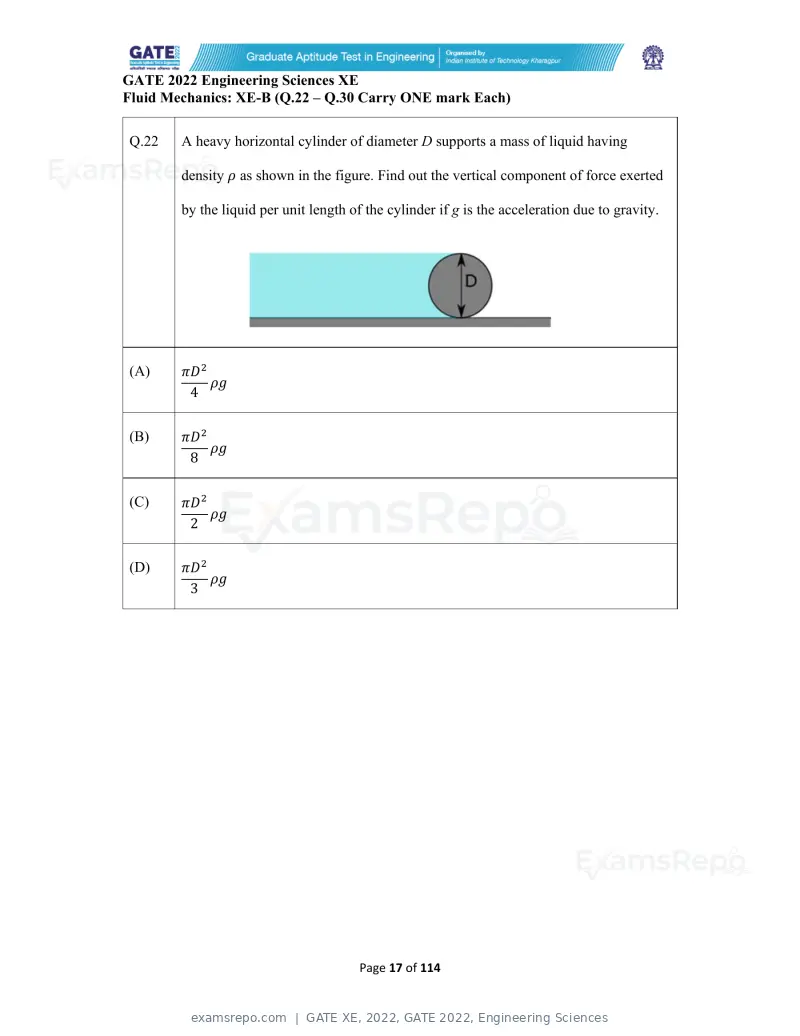 GATE XE 2022 question paper, GATE 2022, Engineering Sciences, page 17 of 118