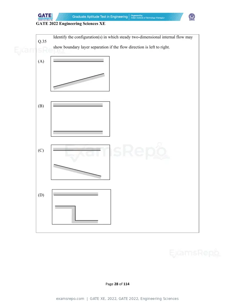 GATE XE 2022 question paper, GATE 2022, Engineering Sciences, page 28 of 118