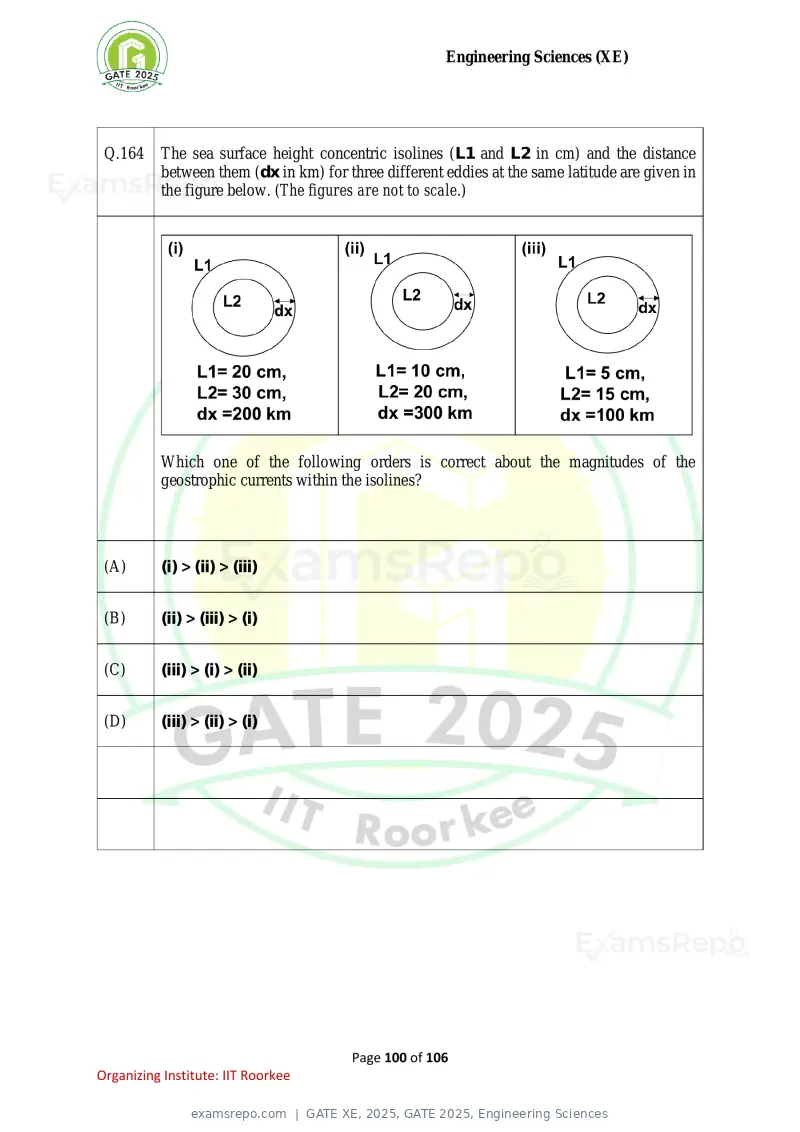 GATE XE 2025 question paper, GATE 2025, Engineering Sciences, page 100 of 106