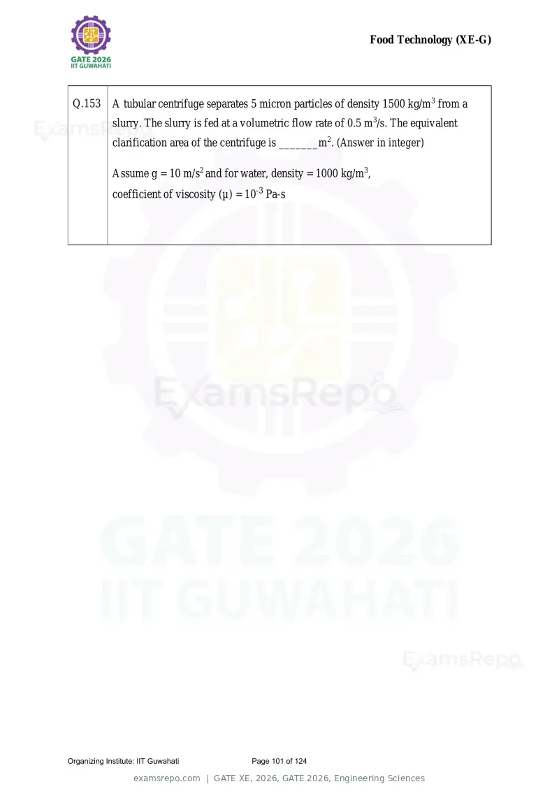 GATE XE 2026 question paper, GATE 2026, Engineering Sciences, page 101 of 124
