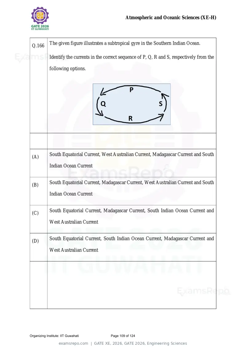 GATE XE 2026 question paper, GATE 2026, Engineering Sciences, page 109 of 124