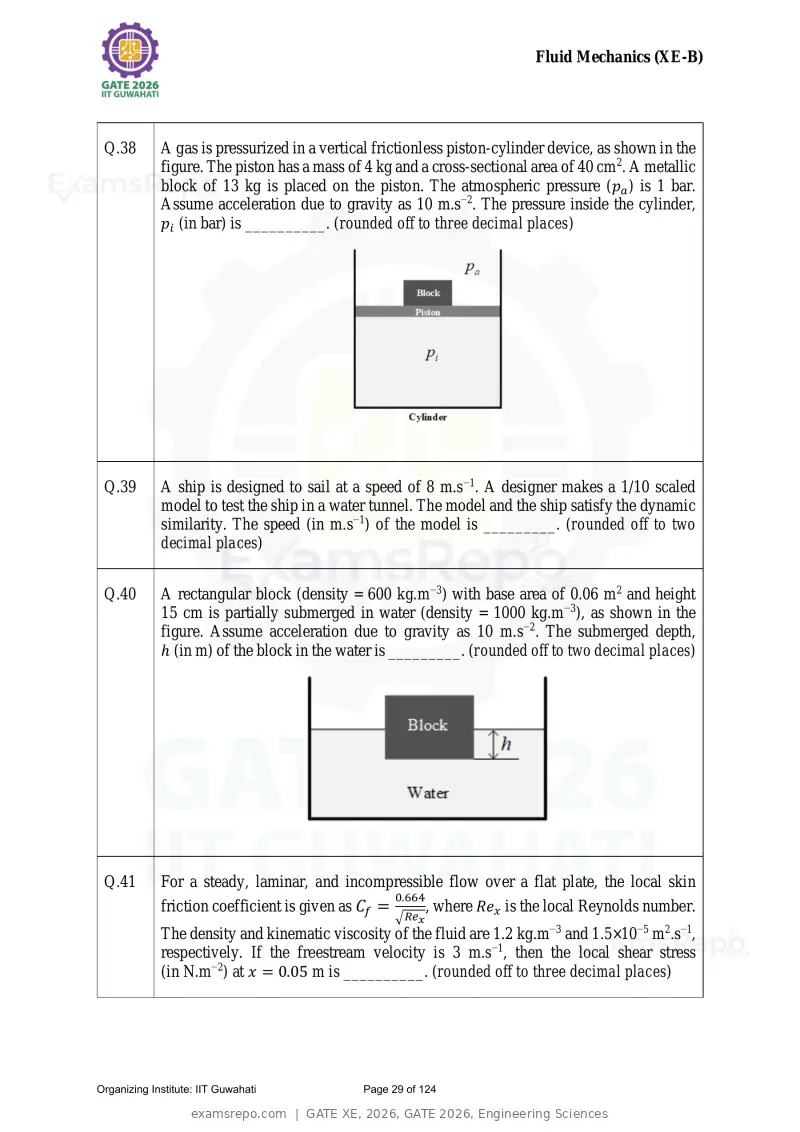 GATE XE 2026 question paper, GATE 2026, Engineering Sciences, page 29 of 124