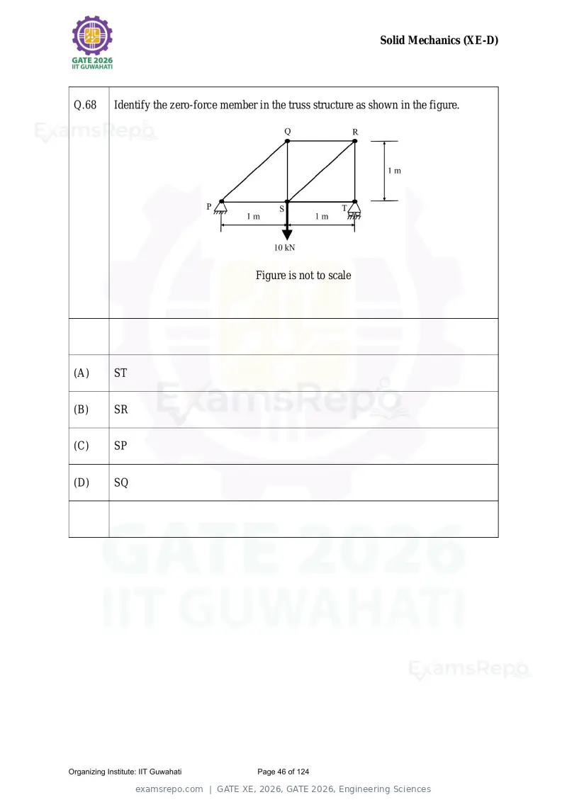 GATE XE 2026 question paper, GATE 2026, Engineering Sciences, page 46 of 124