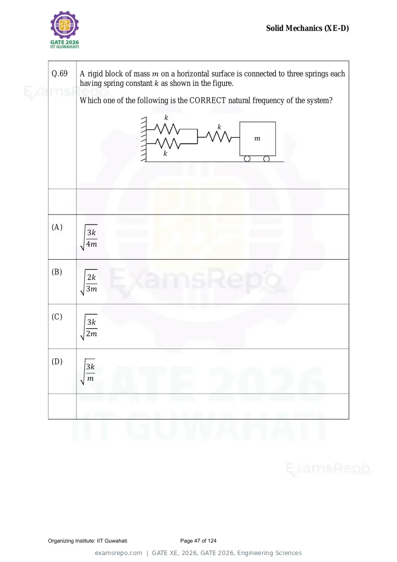GATE XE 2026 question paper, GATE 2026, Engineering Sciences, page 47 of 124