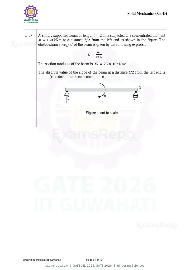 GATE XE 2026 question paper, GATE 2026, Engineering Sciences, page 61 of 124