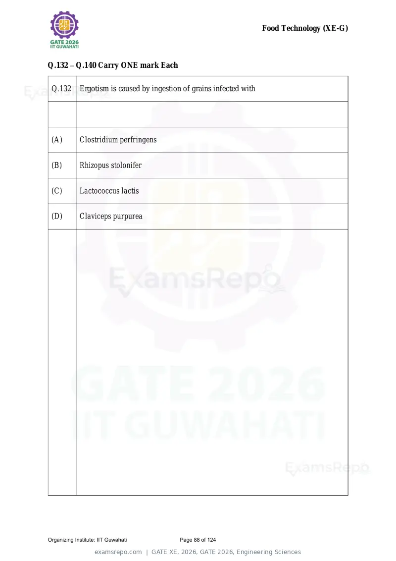 GATE XE 2026 question paper, GATE 2026, Engineering Sciences, page 88 of 124