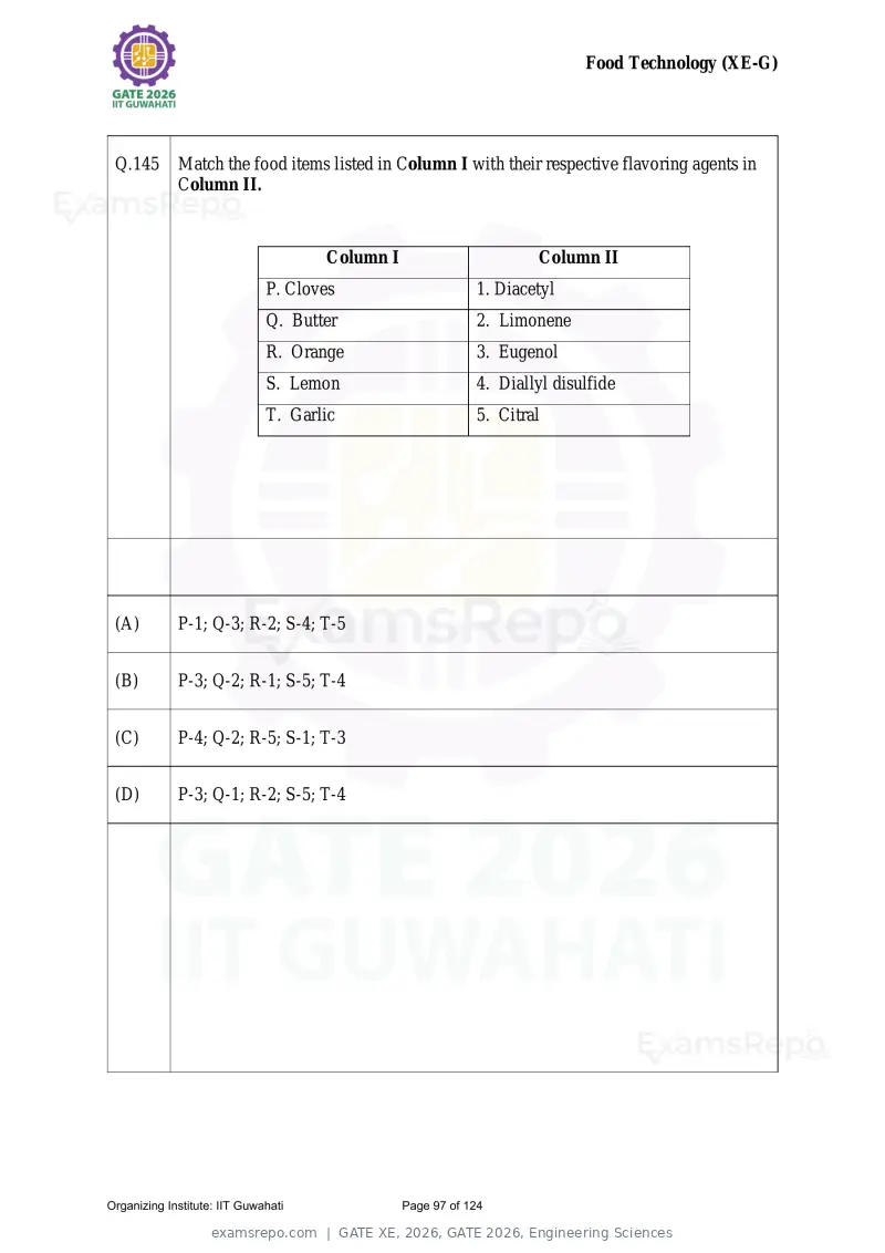 GATE XE 2026 question paper, GATE 2026, Engineering Sciences, page 97 of 124