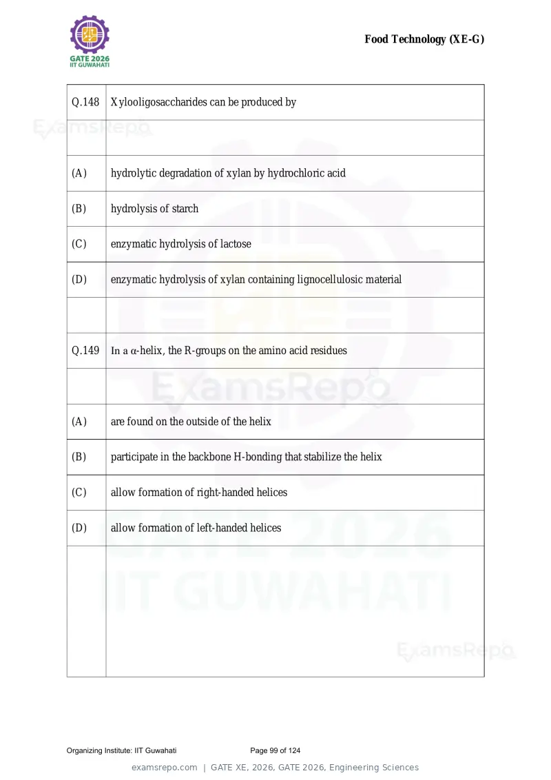 GATE XE 2026 question paper, GATE 2026, Engineering Sciences, page 99 of 124