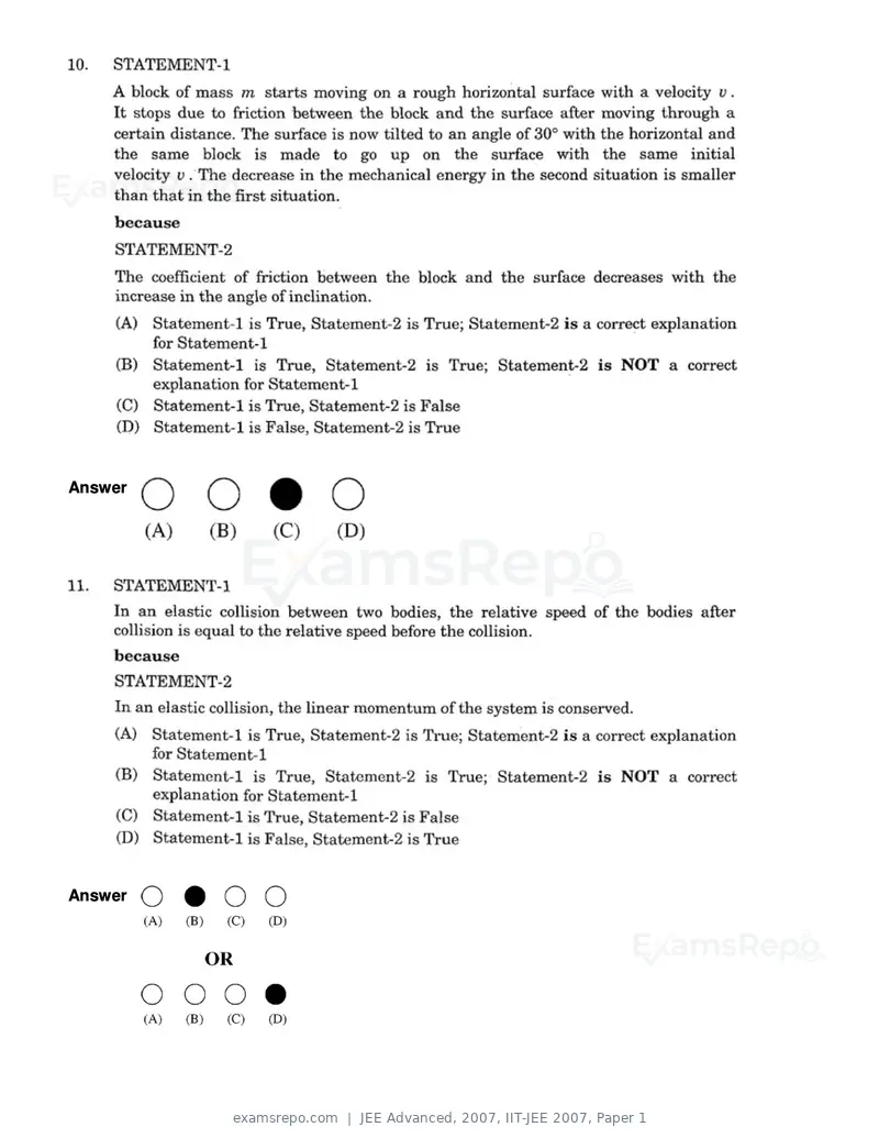 JEE Advanced 2007 question paper, IIT-JEE 2007, Paper 1, page 4 of 30