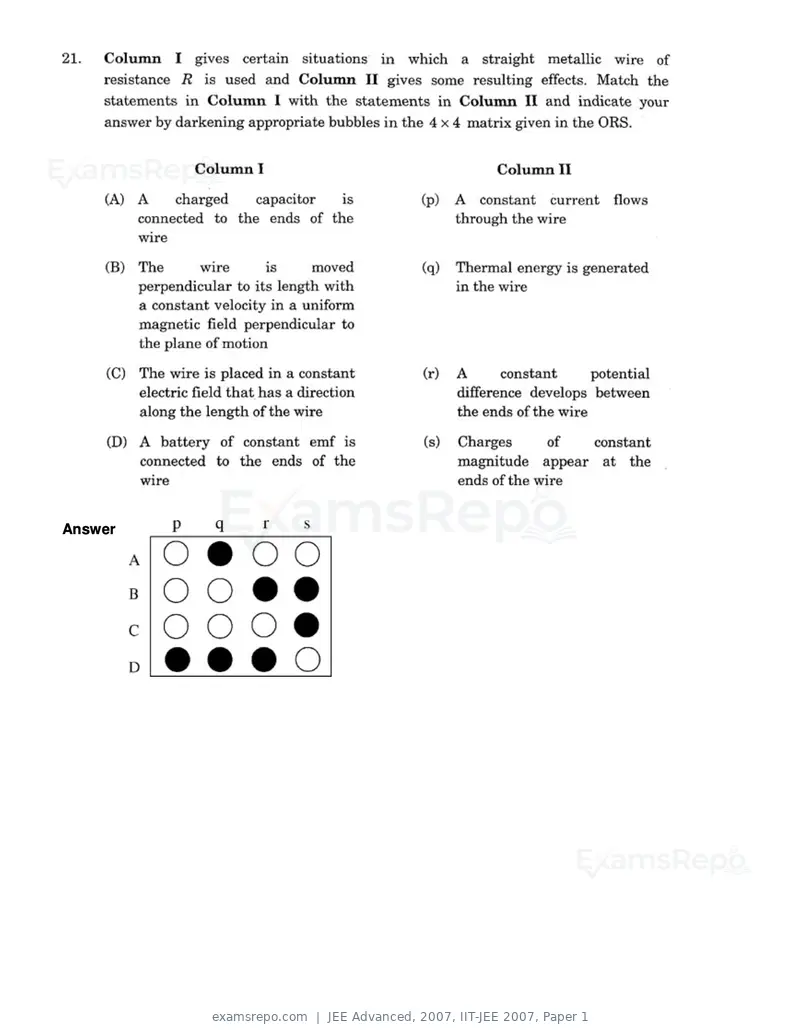 JEE Advanced 2007 question paper, IIT-JEE 2007, Paper 1, page 9 of 30