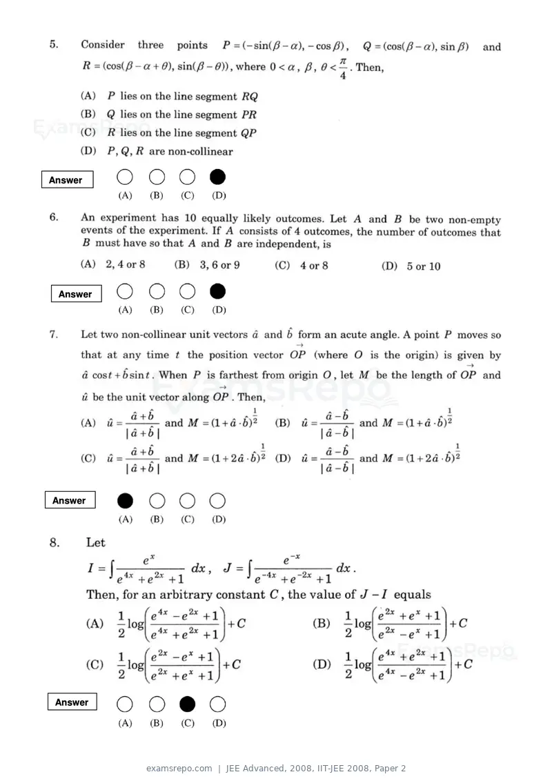 JEE Advanced 2008 question paper, IIT-JEE 2008, Paper 2, page 2 of 28