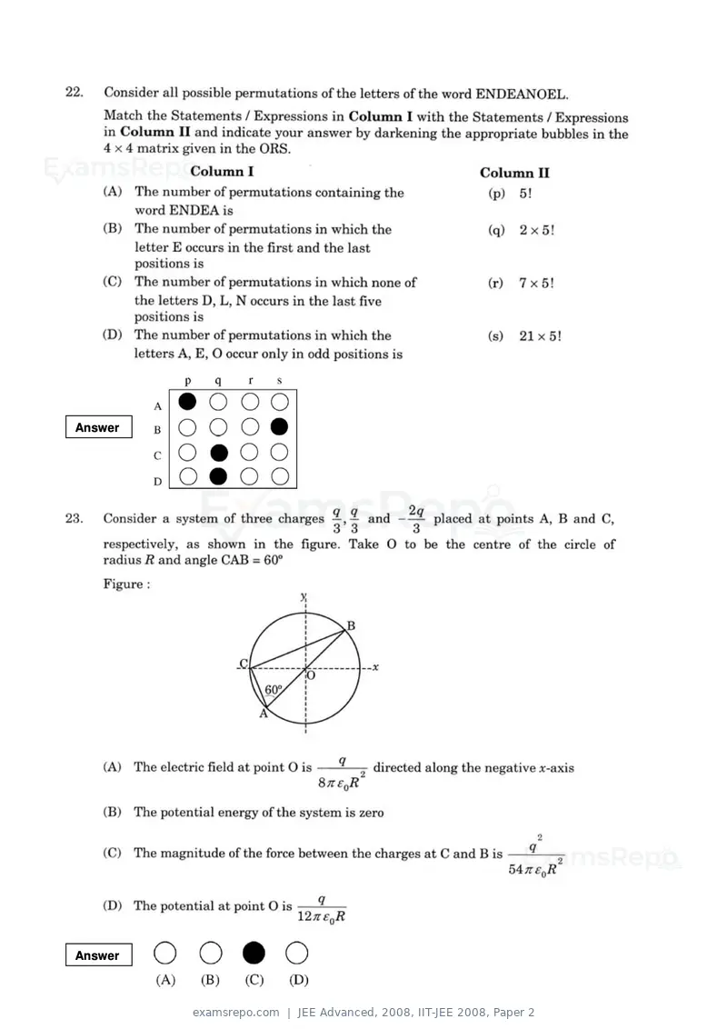 JEE Advanced 2008 question paper, IIT-JEE 2008, Paper 2, page 8 of 28