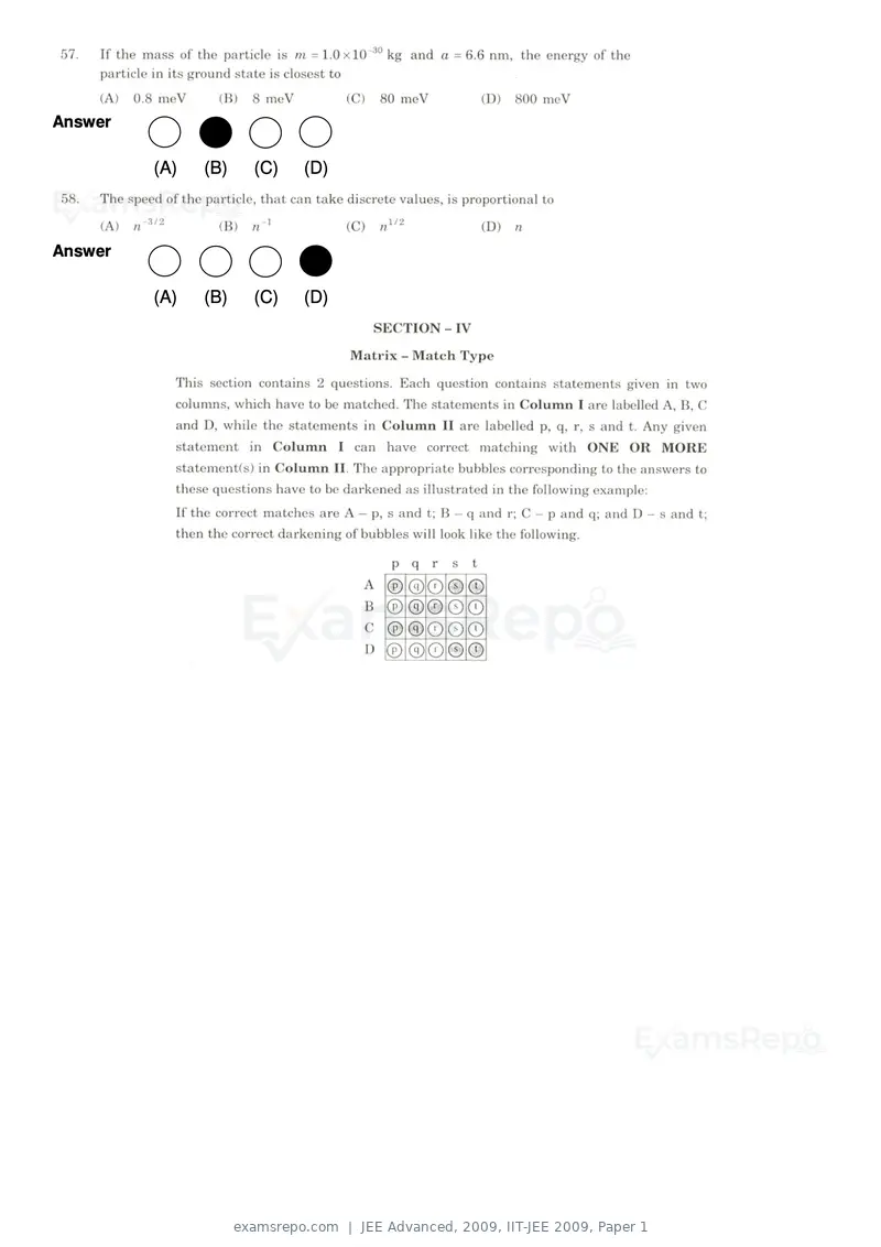 JEE Advanced 2009 question paper, IIT-JEE 2009, Paper 1, page 17 of 19