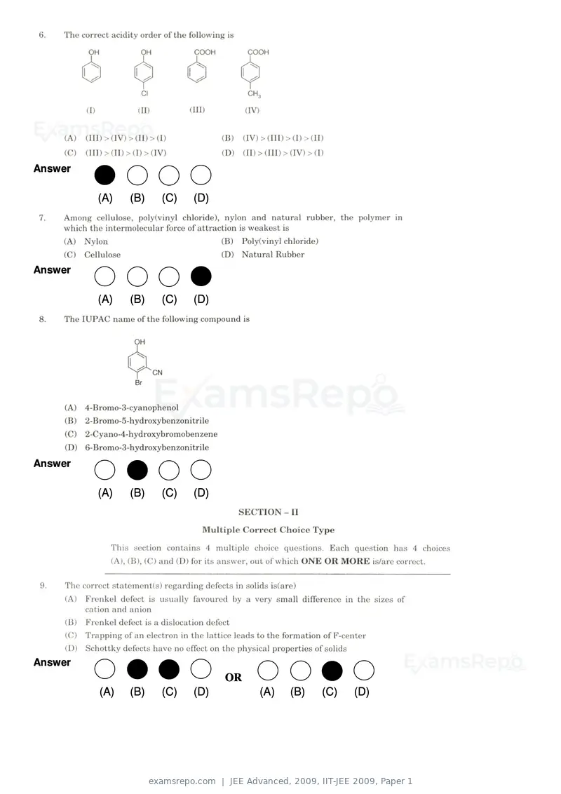 JEE Advanced 2009 question paper, IIT-JEE 2009, Paper 1, page 2 of 19