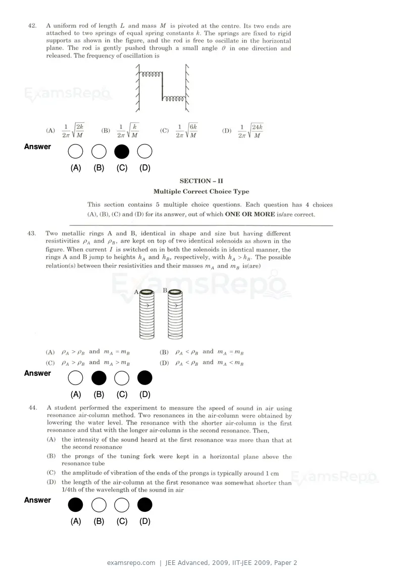 JEE Advanced 2009 question paper, IIT-JEE 2009, Paper 2, page 12 of 17