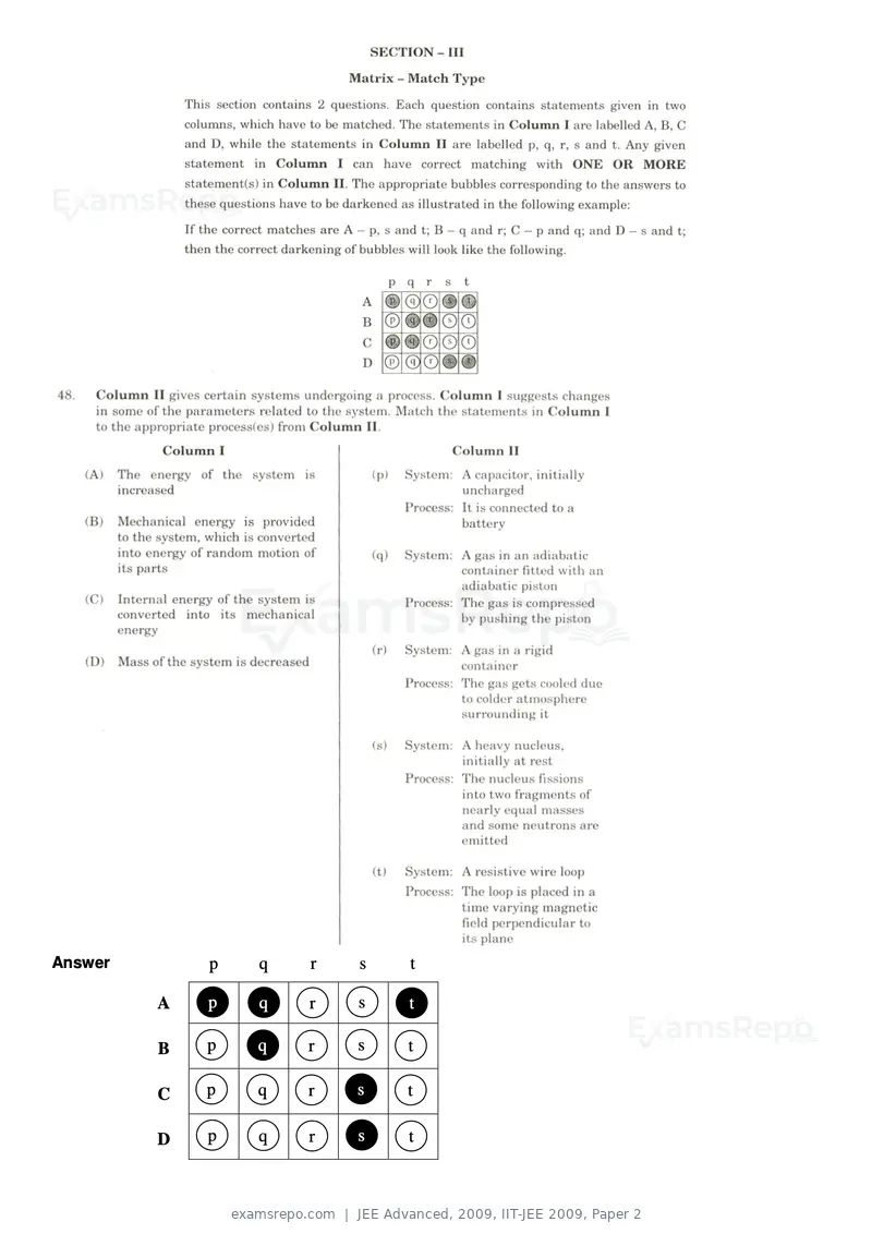 JEE Advanced 2009 question paper, IIT-JEE 2009, Paper 2, page 14 of 17