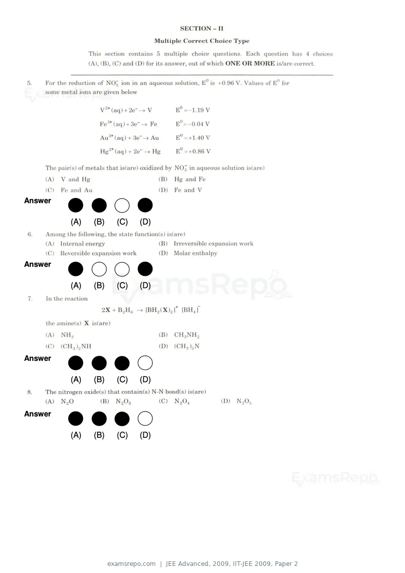 JEE Advanced 2009 question paper, IIT-JEE 2009, Paper 2, page 2 of 17