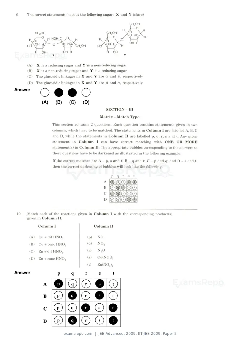 JEE Advanced 2009 question paper, IIT-JEE 2009, Paper 2, page 3 of 17