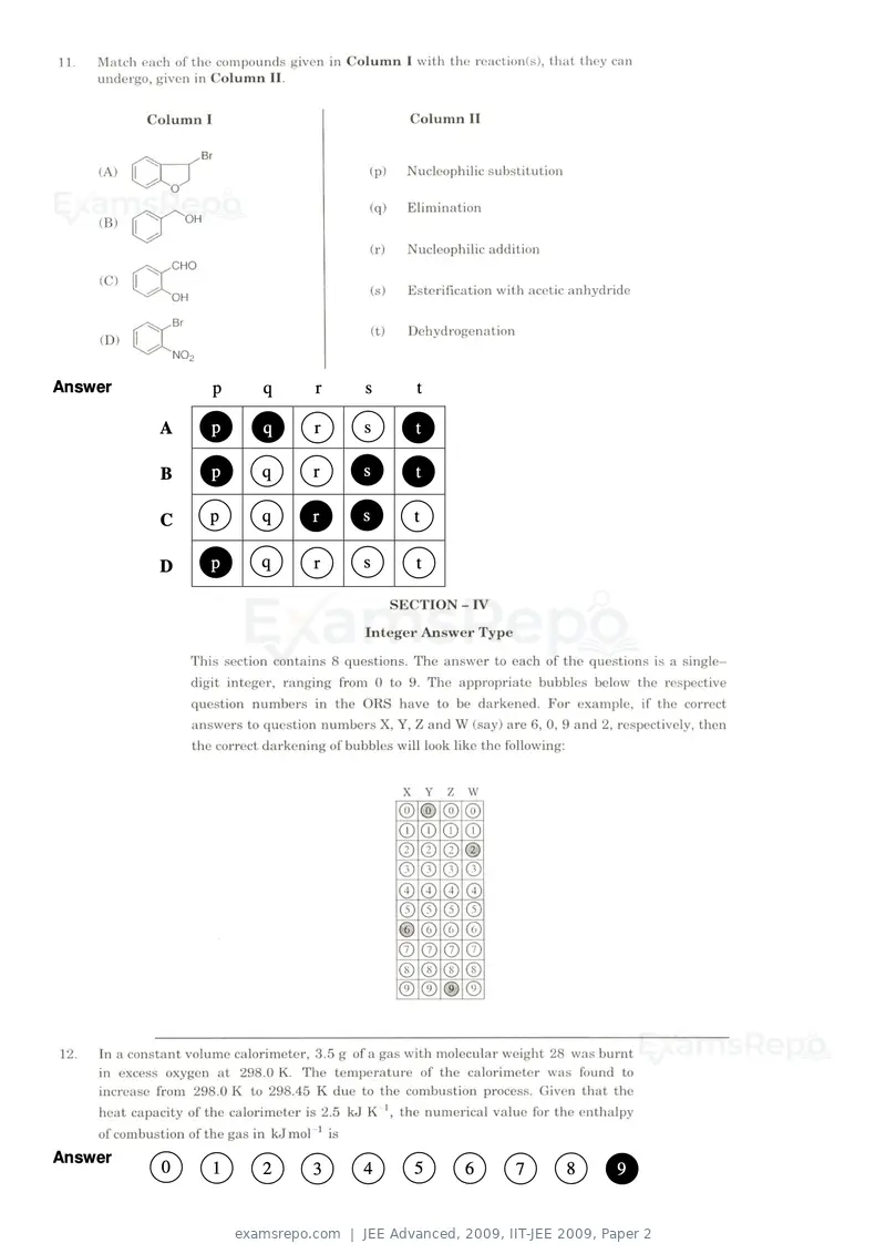 JEE Advanced 2009 question paper, IIT-JEE 2009, Paper 2, page 4 of 17