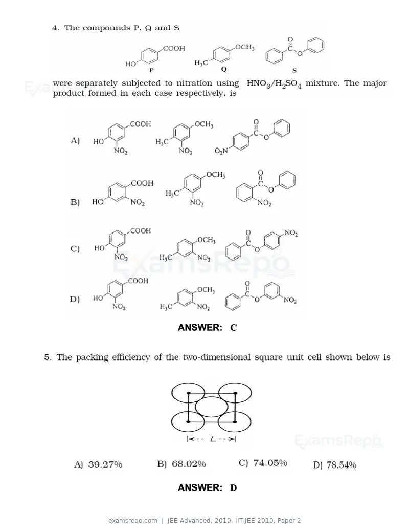 JEE Advanced 2010 question paper, IIT-JEE 2010, Paper 2, page 2 of 22