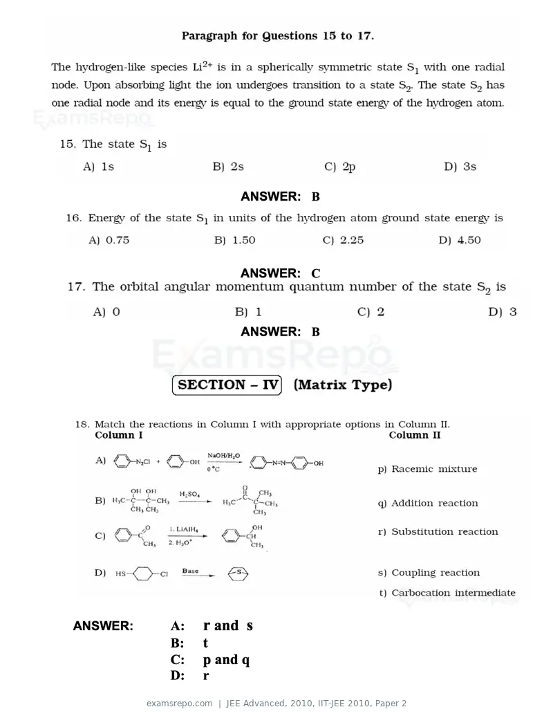 JEE Advanced 2010 question paper, IIT-JEE 2010, Paper 2, page 7 of 22