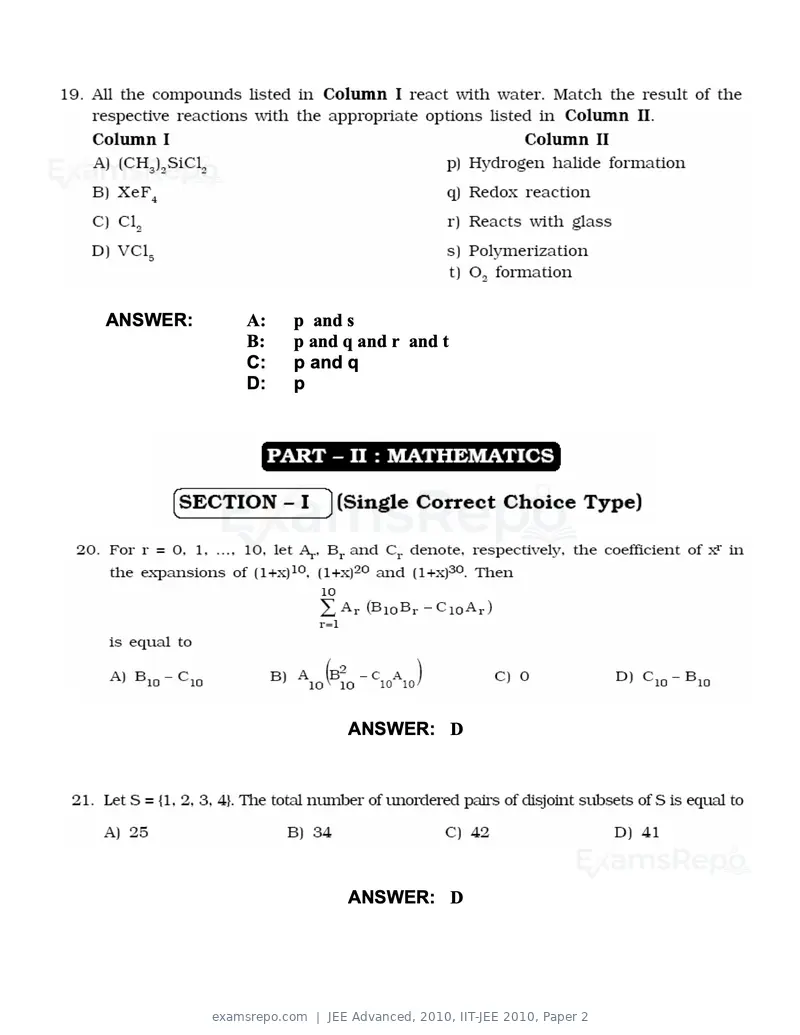 JEE Advanced 2010 question paper, IIT-JEE 2010, Paper 2, page 8 of 22