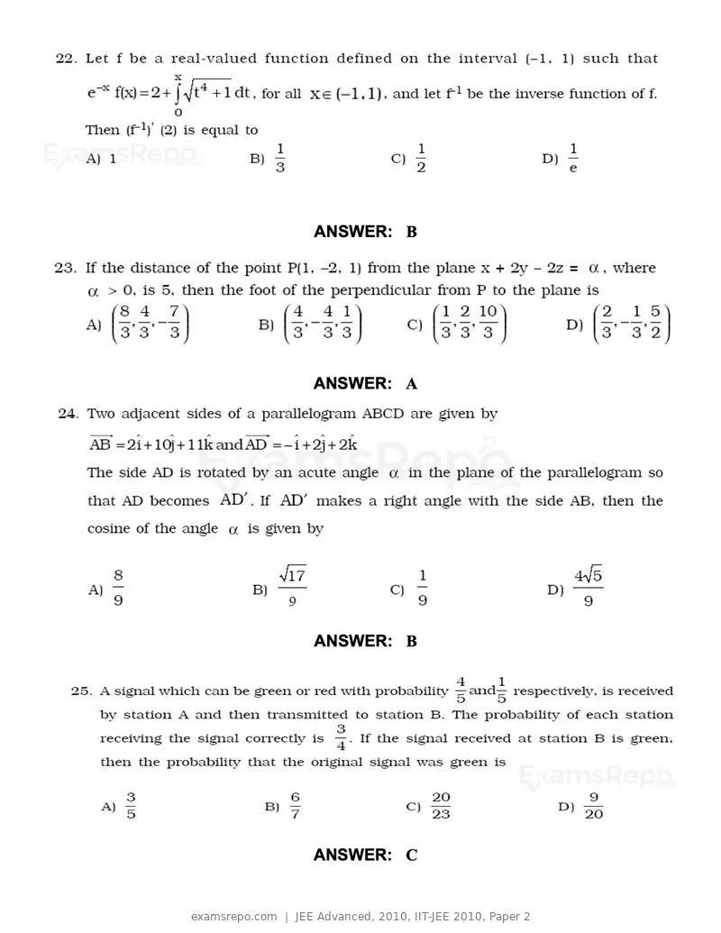 JEE Advanced 2010 question paper, IIT-JEE 2010, Paper 2, page 9 of 22