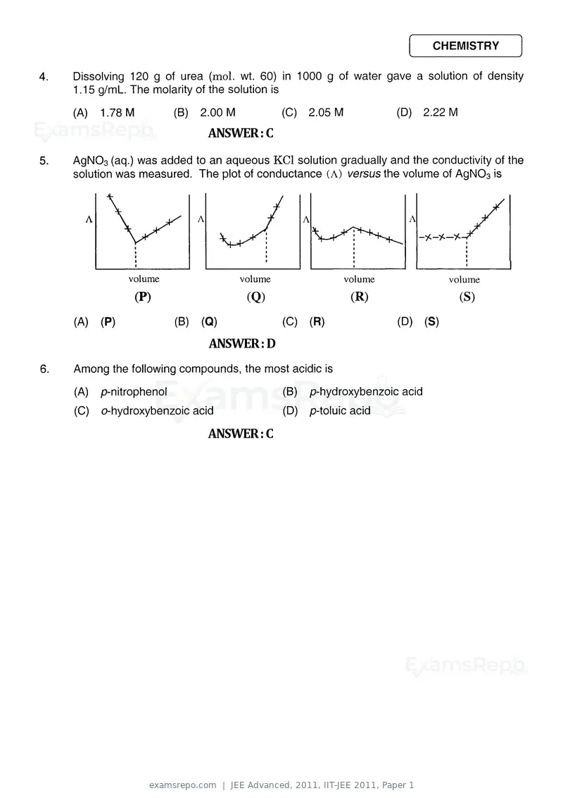 JEE Advanced 2011 question paper, IIT-JEE 2011, Paper 1, page 2 of 30