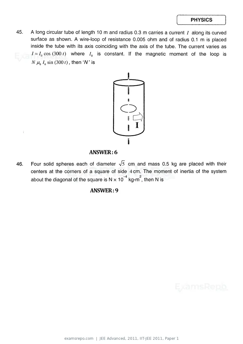 JEE Advanced 2011 question paper, IIT-JEE 2011, Paper 1, page 21 of 30