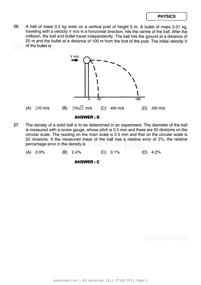 JEE Advanced 2011 question paper, IIT-JEE 2011, Paper 2, page 11 of 26