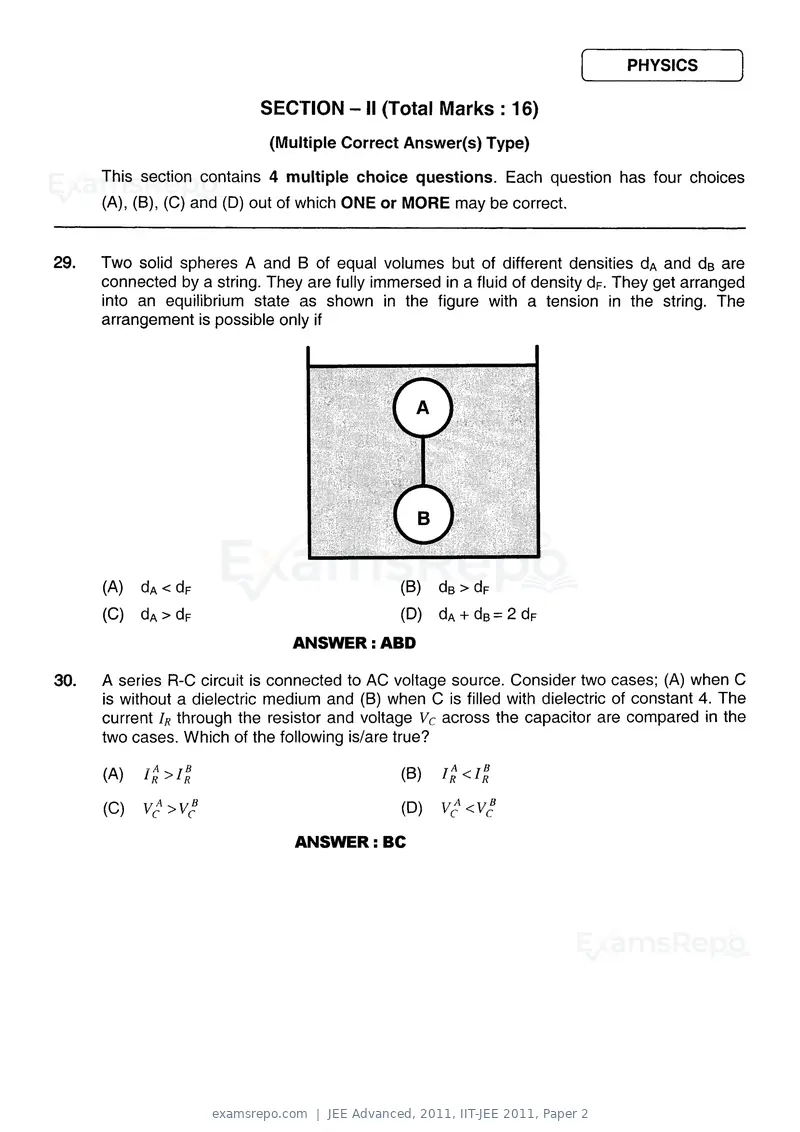 JEE Advanced 2011 question paper, IIT-JEE 2011, Paper 2, page 13 of 26