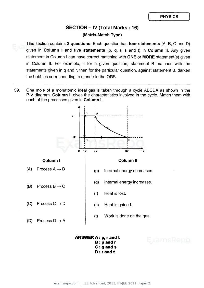 JEE Advanced 2011 question paper, IIT-JEE 2011, Paper 2, page 17 of 26