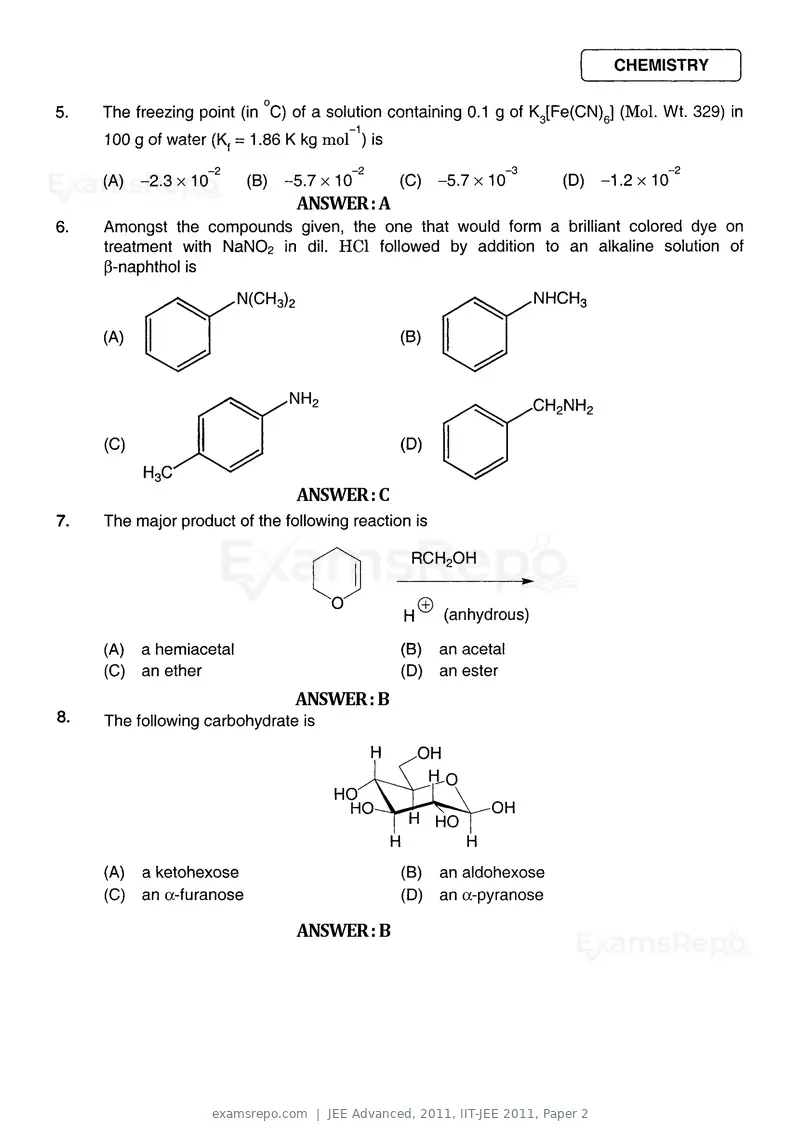 JEE Advanced 2011 question paper, IIT-JEE 2011, Paper 2, page 2 of 26