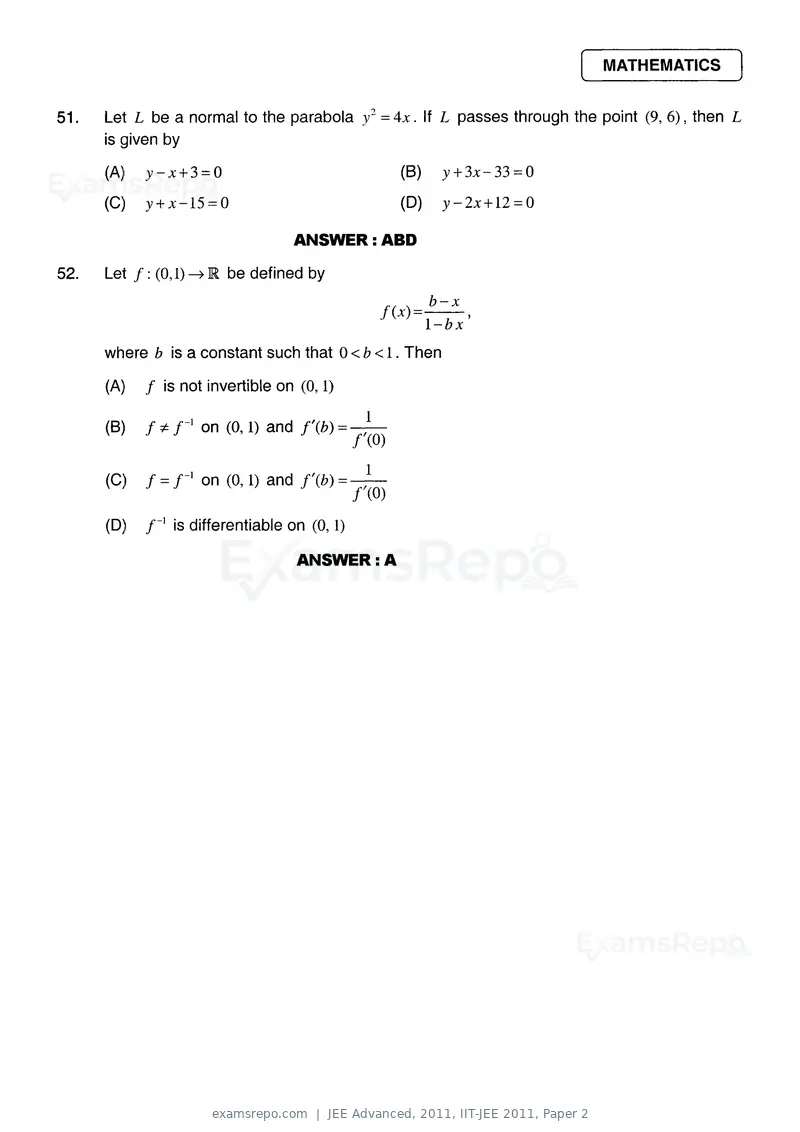 JEE Advanced 2011 question paper, IIT-JEE 2011, Paper 2, page 22 of 26