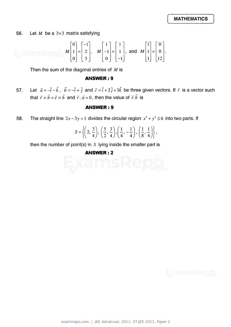 JEE Advanced 2011 question paper, IIT-JEE 2011, Paper 2, page 24 of 26