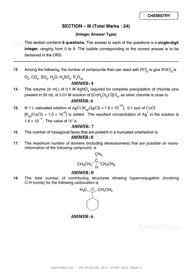 JEE Advanced 2011 question paper, IIT-JEE 2011, Paper 2, page 5 of 26